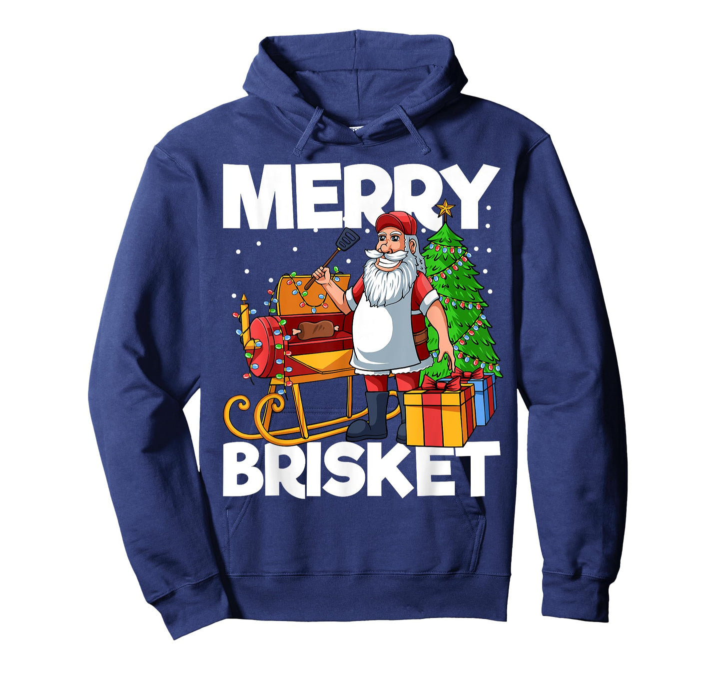 Mens Merry Brisket Christmas in July Santa BBQ Smoker Smoking T-Shirt
