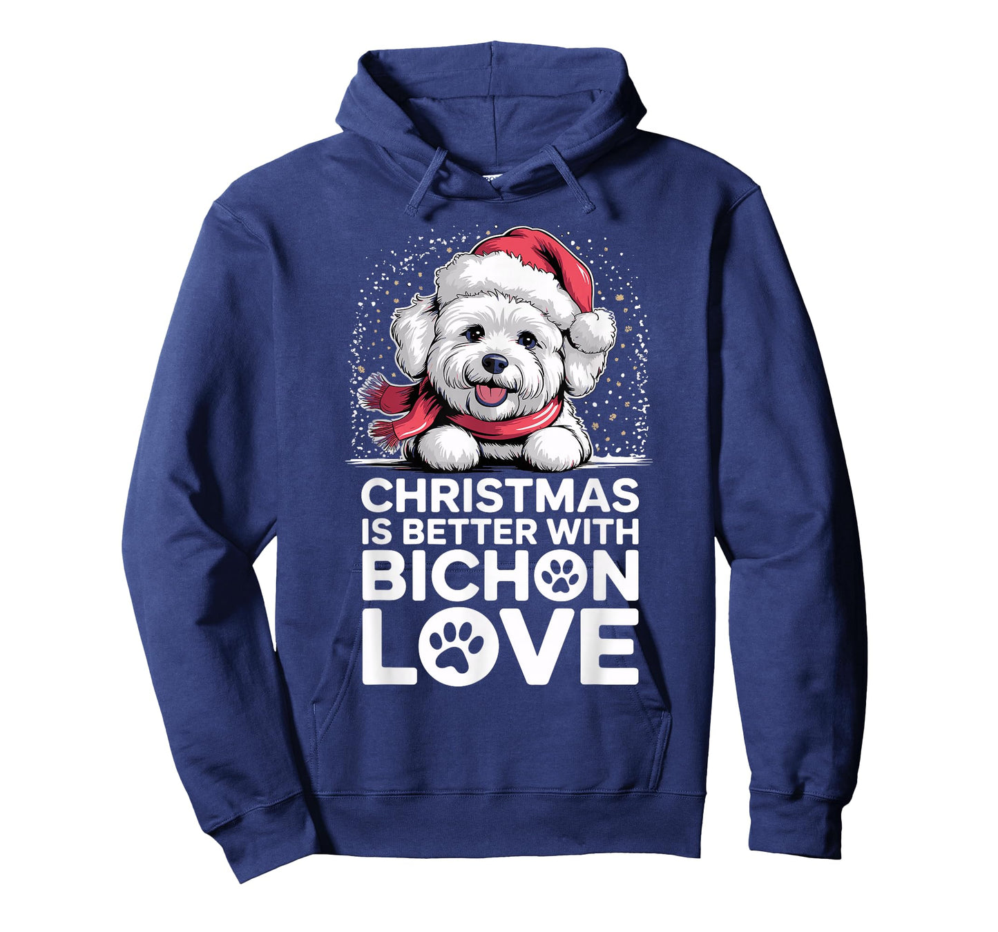 Funny Xmas Dog Christmas is Better with Bichon Frise Love T-Shirt