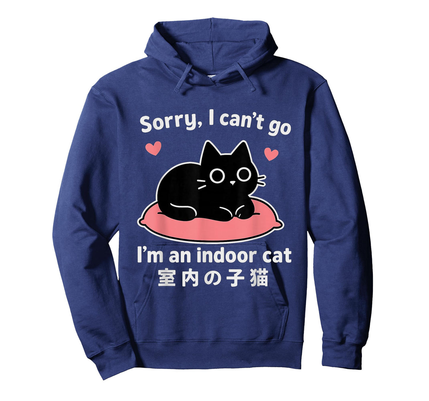 Funny Quote Sorry I can’t go Im an Indoor cat Cute Black Cat T-Shirt