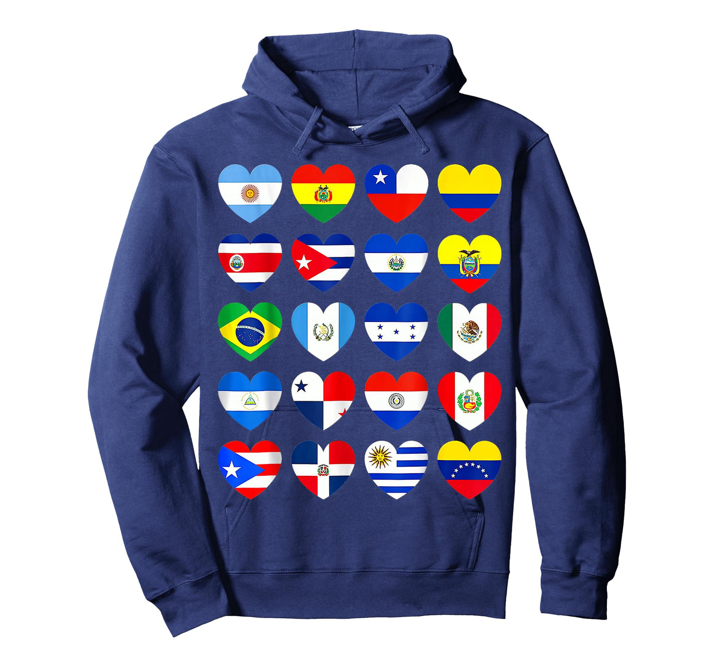 Hispanic Heritage Month Latino All Countries Heart Flags T-Shirt