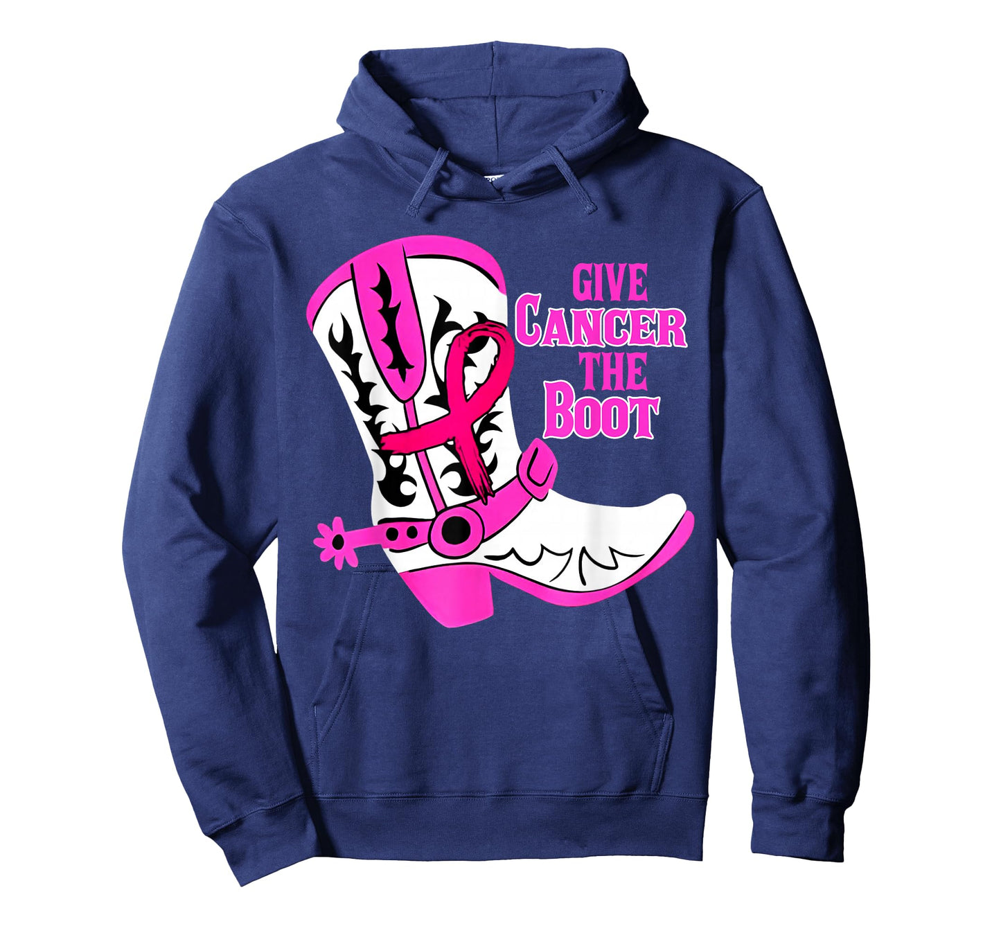 Give Breast Cancer The Boot Pink Ribbon Western Cowboy Boots T-Shirt