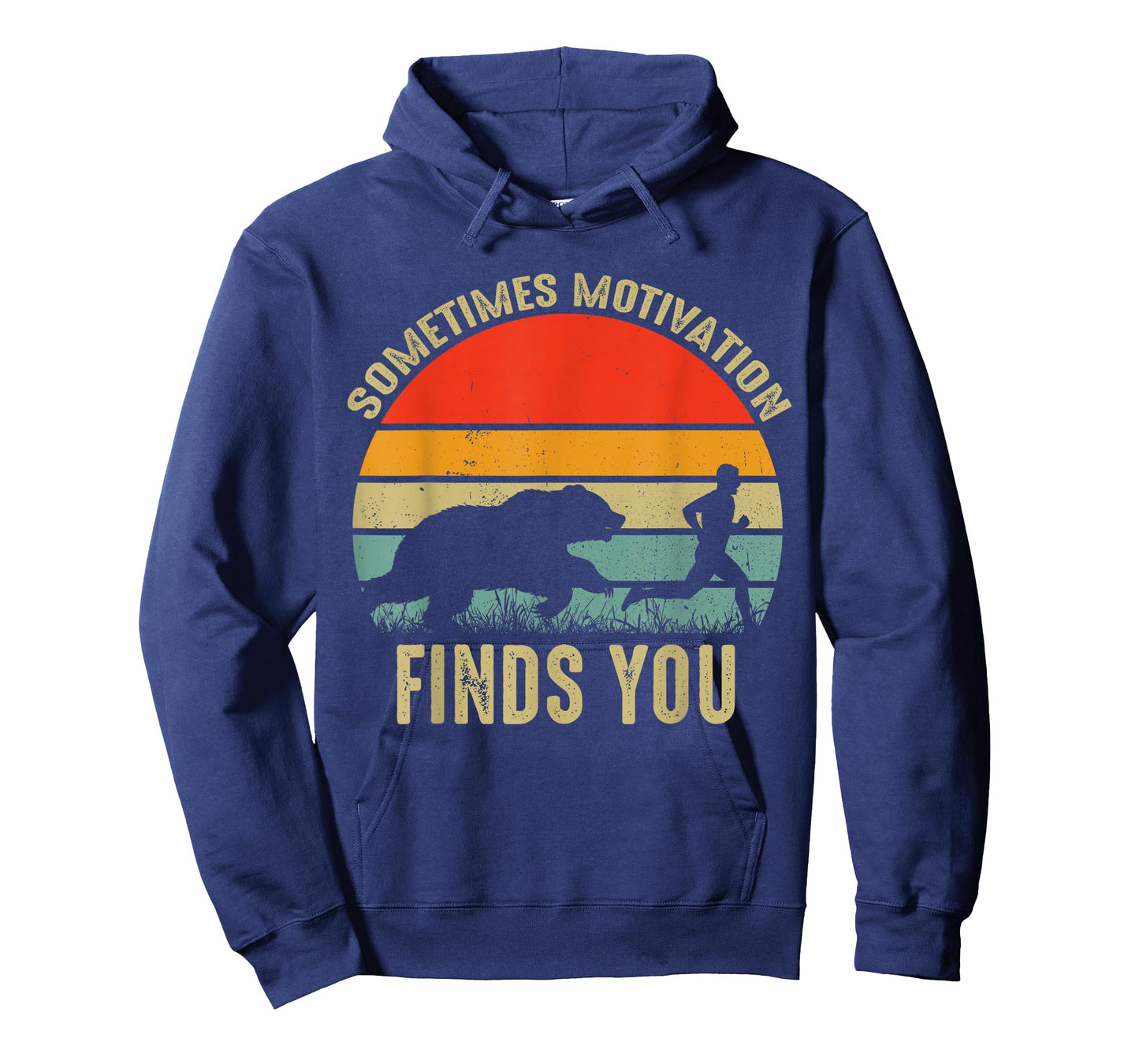 Sometimes Motivation Finds You Funny Bear Running T-Shirt