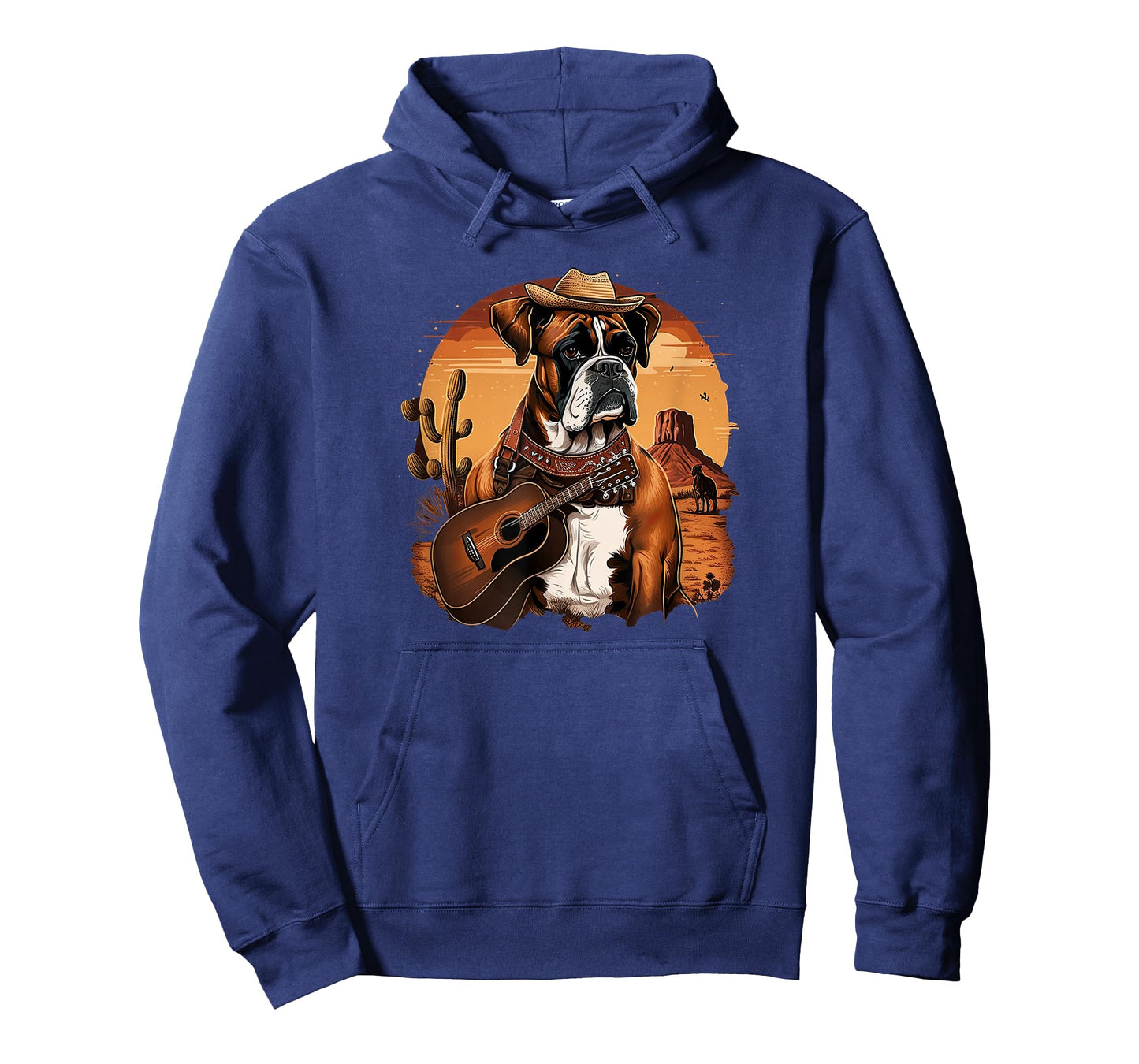 Funny Dog Boxer Country Music Rodeo Cowboy guitar T-Shirt