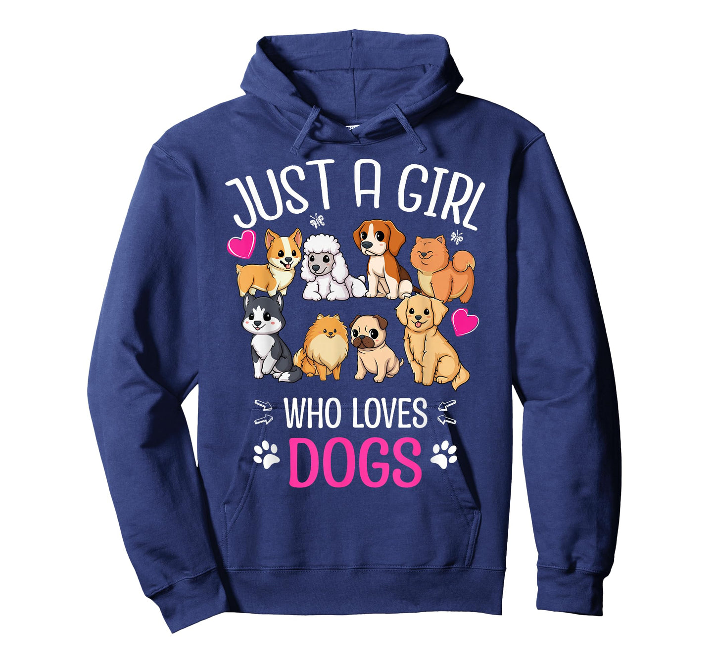 Just a Girl who Loves Dogs - Funny Puppy I Love Dogs Gift T-Shirt Small