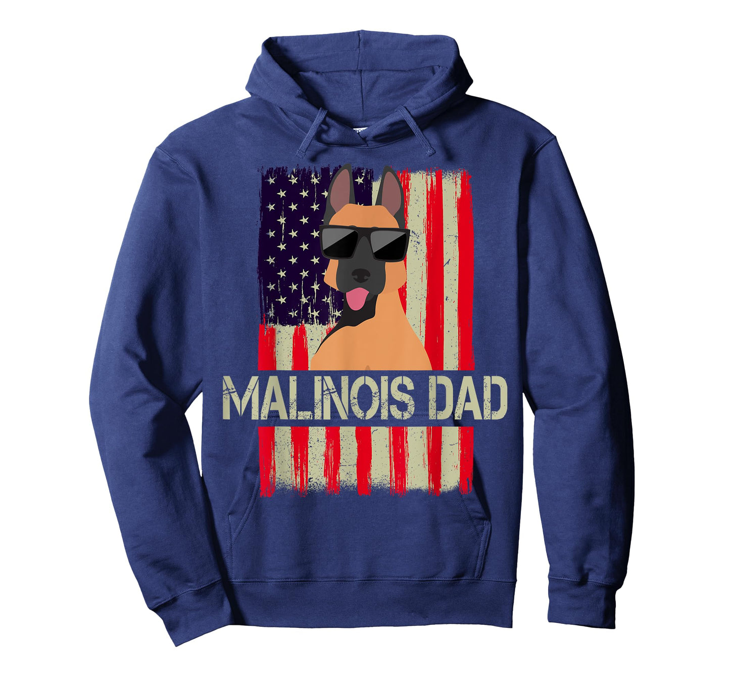Funny Belgian Malinois Dad American Flag 4th Of July T-Shirt for Men
