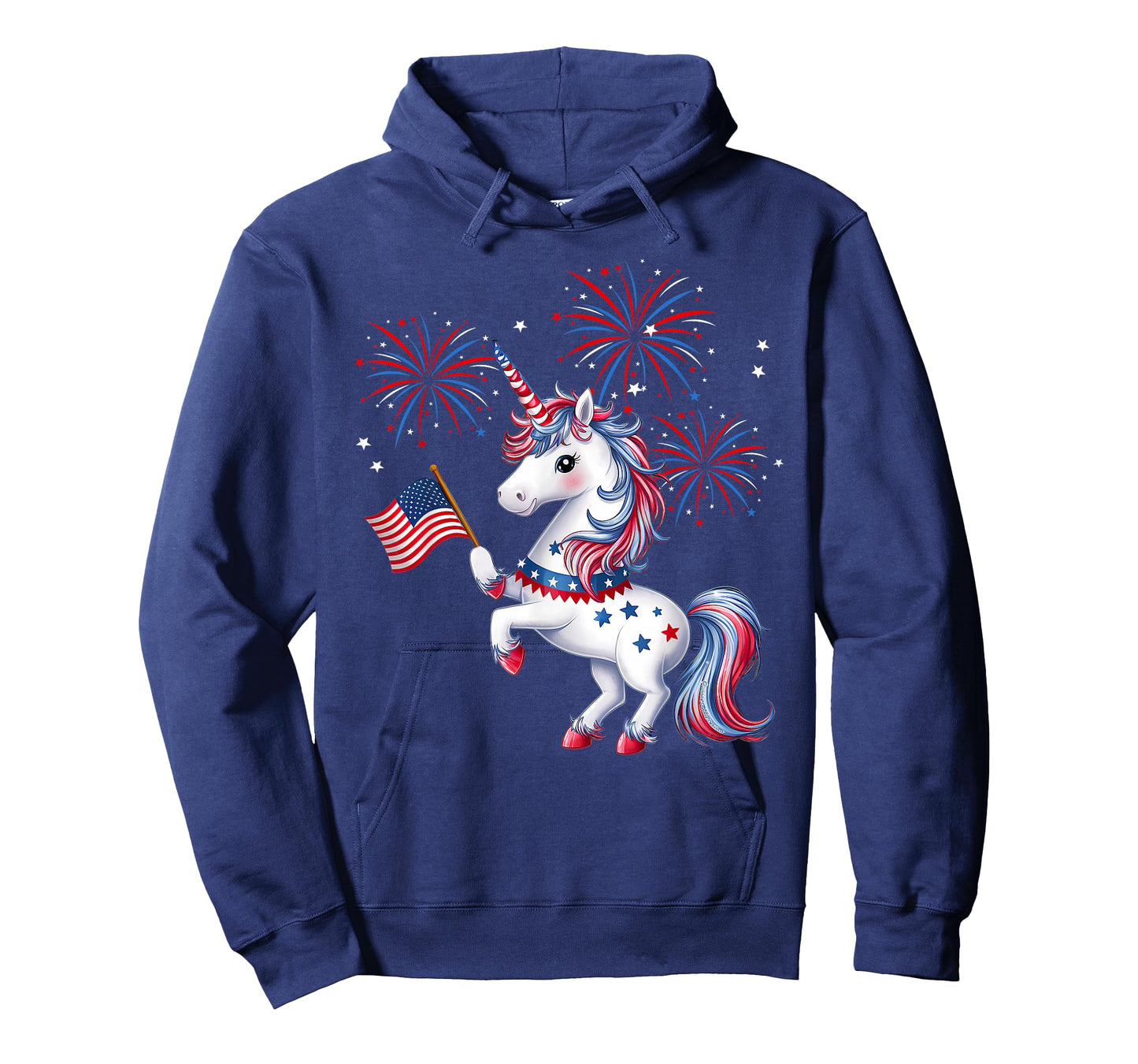 Cute Patriotic Americorn Unicorn Fireworks Girls 4th of July T-Shirt