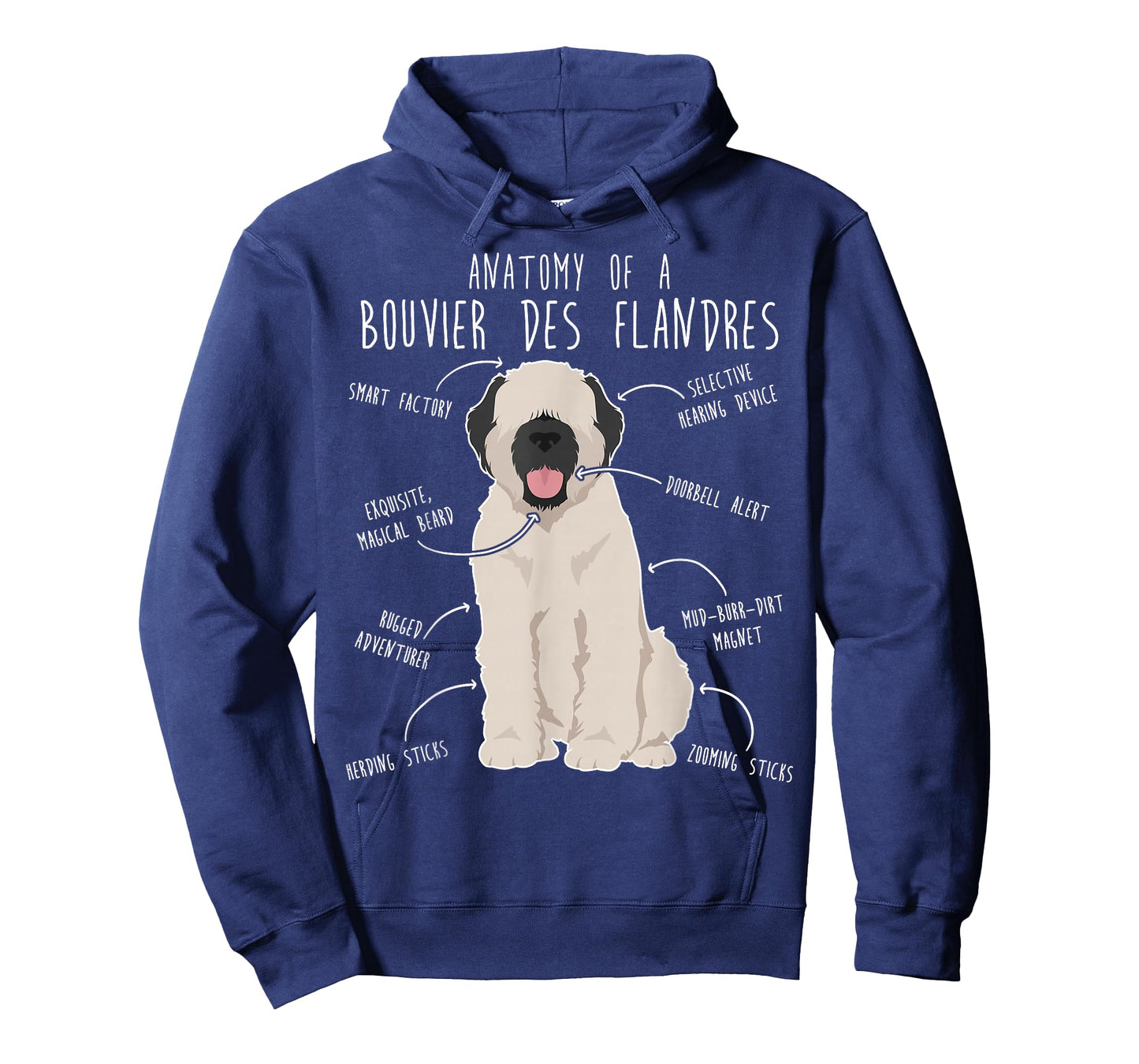 Bouvier Des Flandres Fawn Cream Dog Anatomy, Funny Cute Pet Men Women Kids T-Shirt
