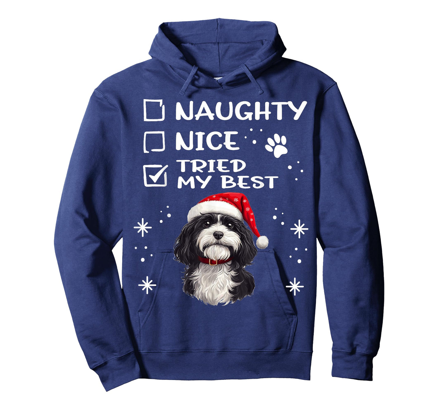 Cute Havanese dog Dog Christmas Naughty Nice Tried my Best T-Shirt