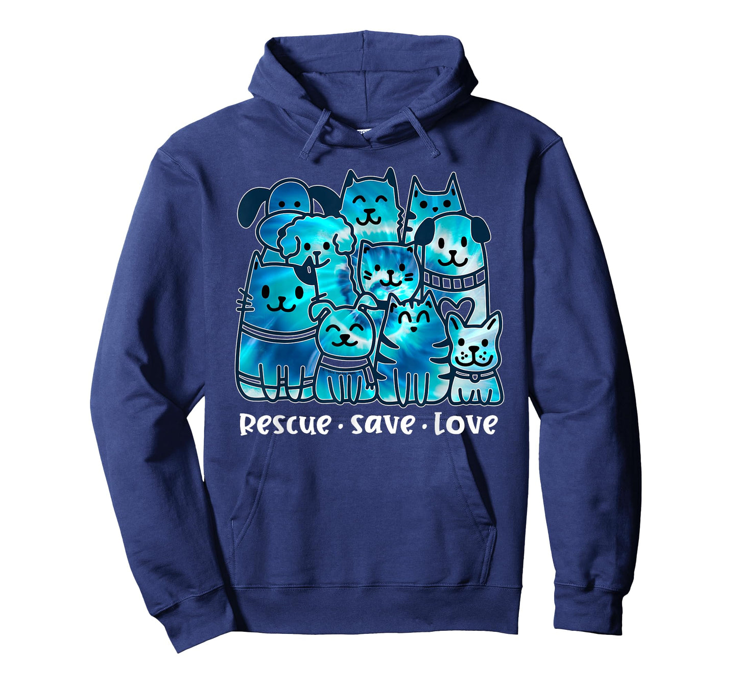 Rescue Save Love Cute Tie Dye Animal Rescue Dog Cat Lovers T-Shirt