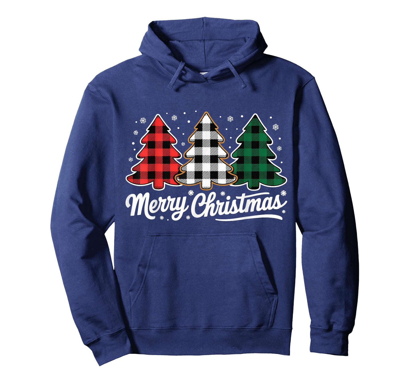 Merry Christmas Tree Xmas Buffalo Plaid Red White Green T-Shirt