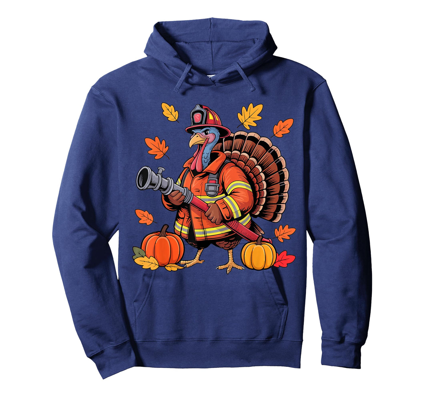 Firefighter Job Thanksgiving Turkey Fall Leaves Pumpkins T-Shirt