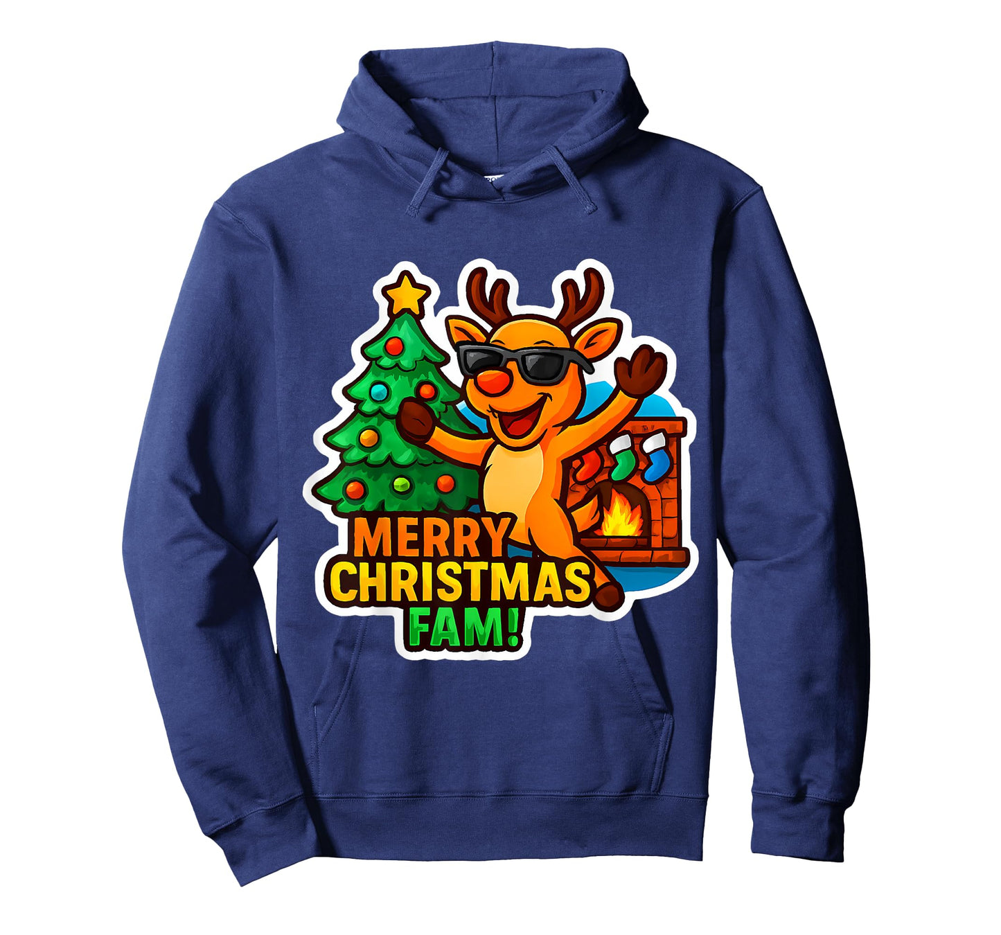 Merry Christmas Fam Family Dinner Gathering Funny Reindeer T-Shirt