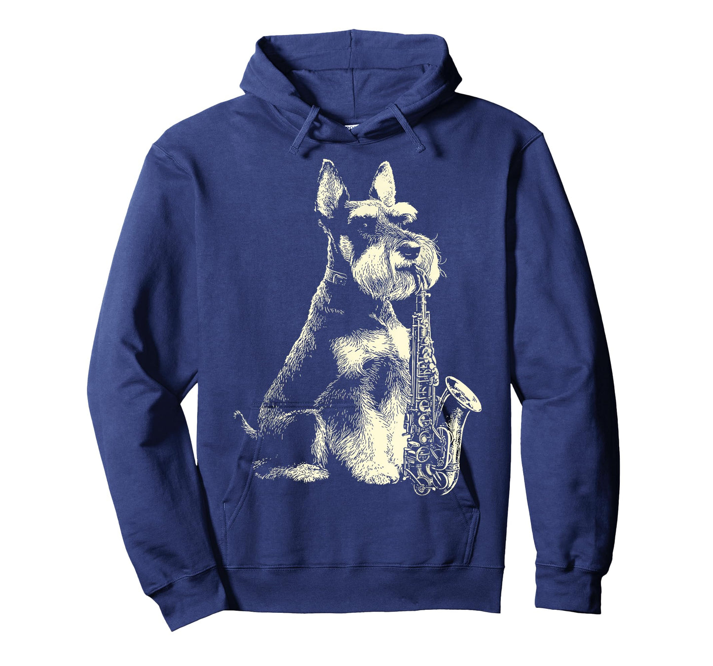 Schnauzer Playing Saxophone Player Funny Jazz Musician Dog T-Shirt