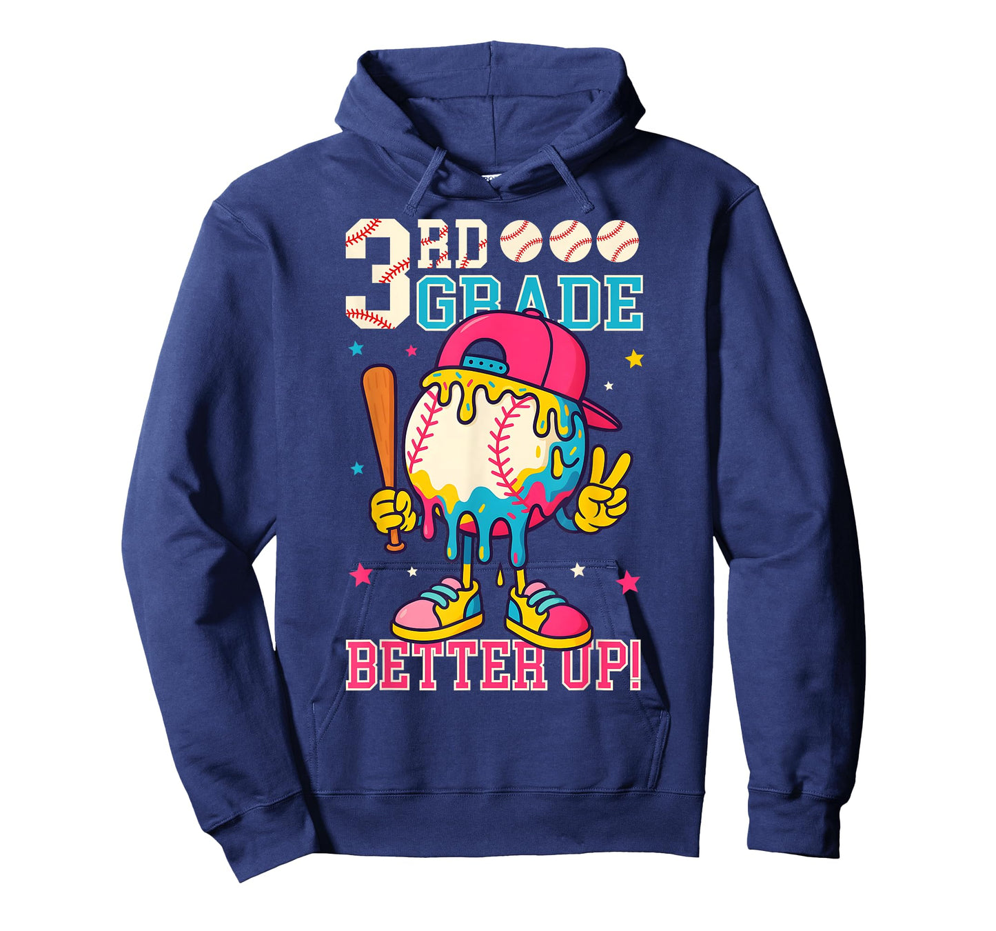 3rd Grade Back To School Baseball Drip Ice Cream Game On T-Shirt