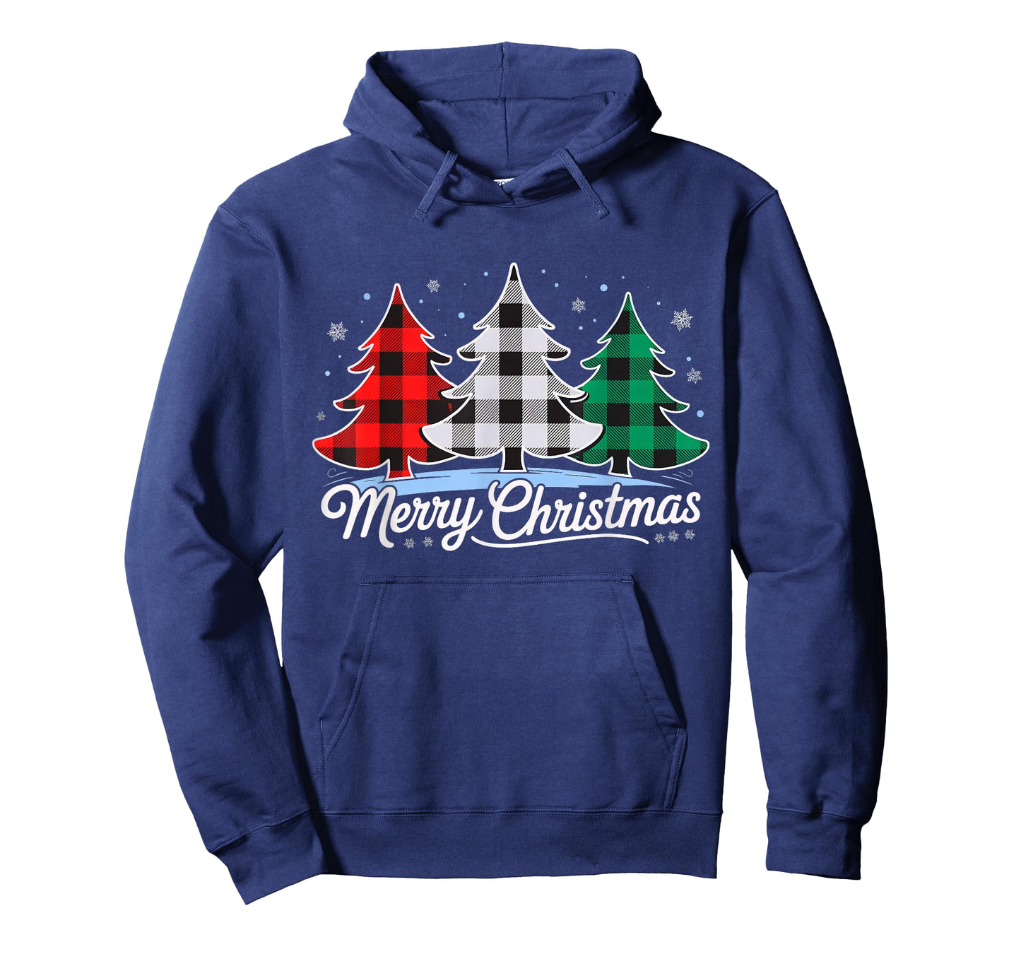 Merry Christmas Tree Xmas Buffalo Plaid Red White Green T-Shirt