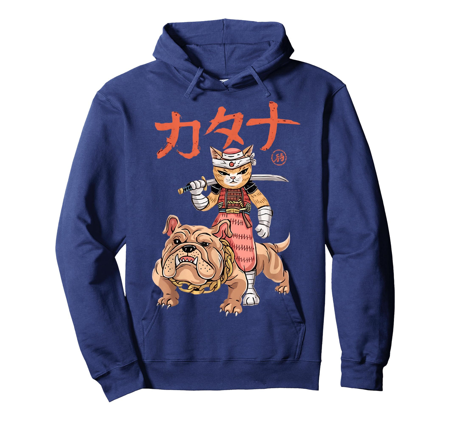 Samurai Cat Dog Japanese Art Ukiyo-e Bulldog Graphic T-Shirt