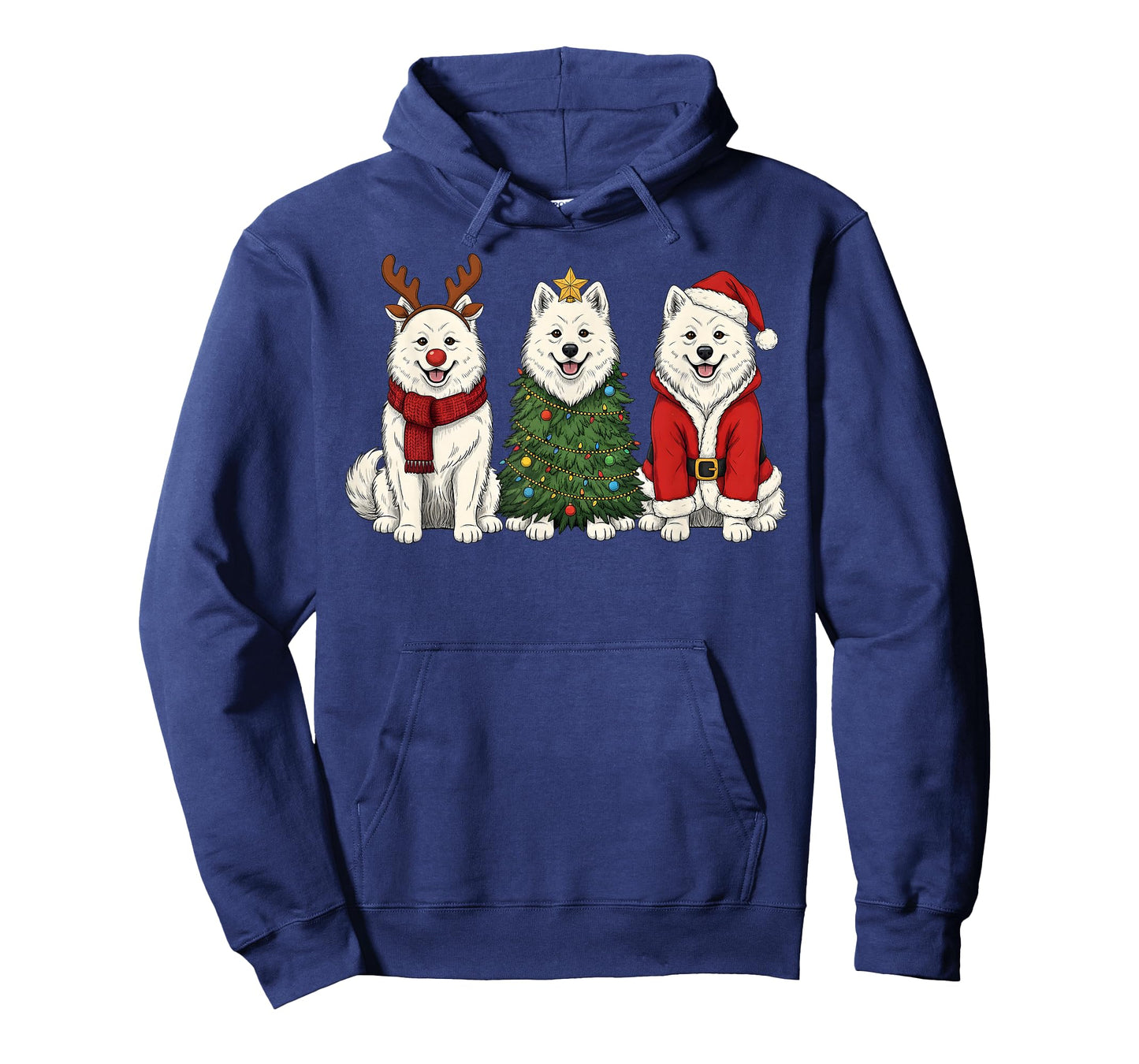 Retro Christmas Samoyed Santa Reindeer Dog Lover T-Shirt