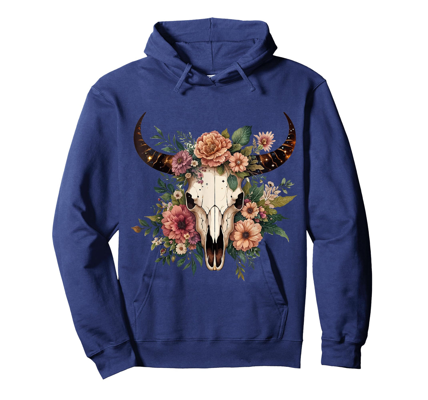 Boho Cow Bull Skull Flowers Wild west Western Cowgirl Texans T-Shirt