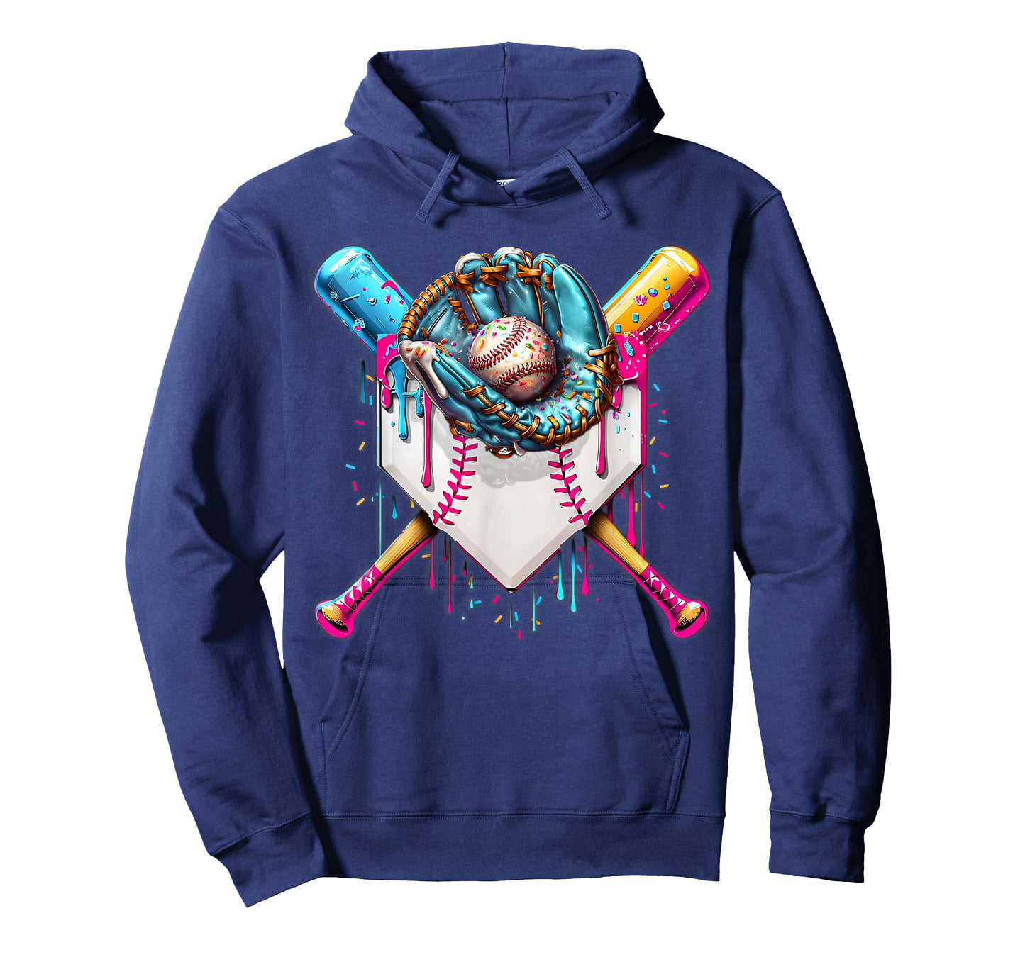 Baseball Drip Ice Cream Sprinkless Plate Glove T-Shirt