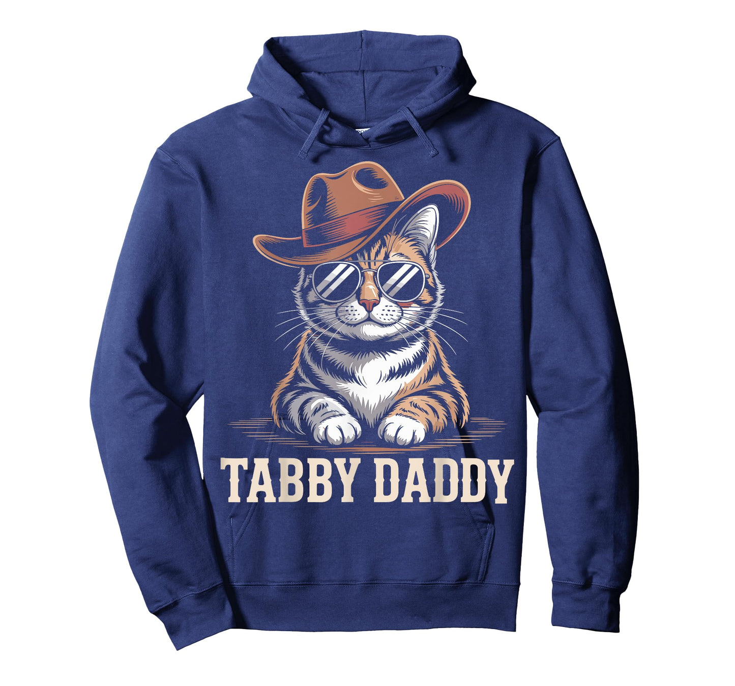 Tabby Daddy Cat Dad Funny Graphic Cowboy Orange Tabby Cat T-Shirt
