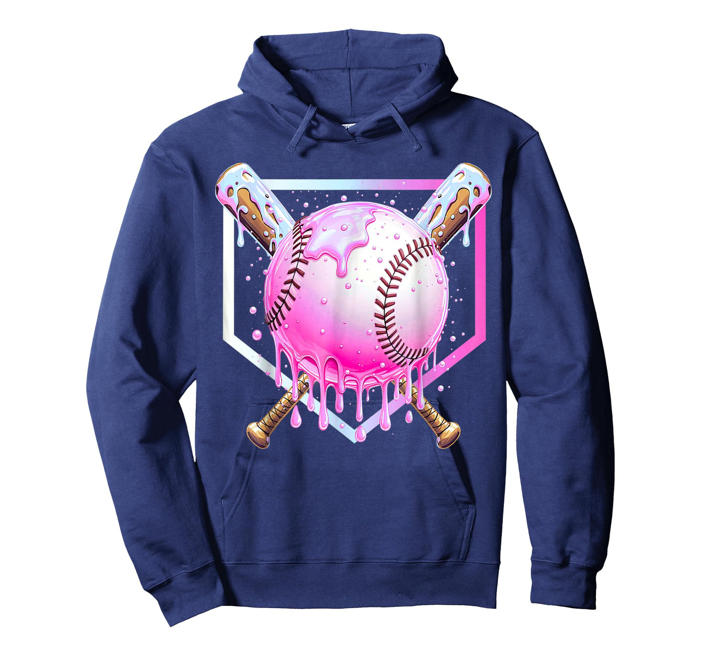 Baseball Home Plate Dripping Ice Cream Drip Youth Boys T-Shirt