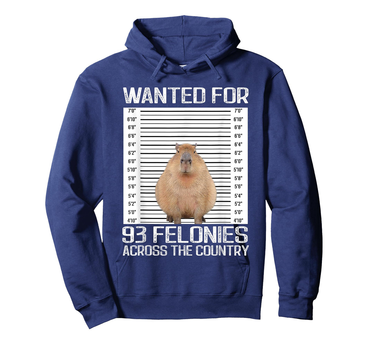 Capybara Mugshot Wanted For 93 Felonies Across The Country T-Shirt