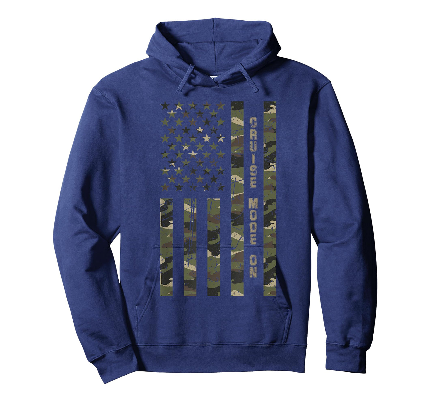 Cruise Mode On United States Distressed Camo w US Flag T-Shirt