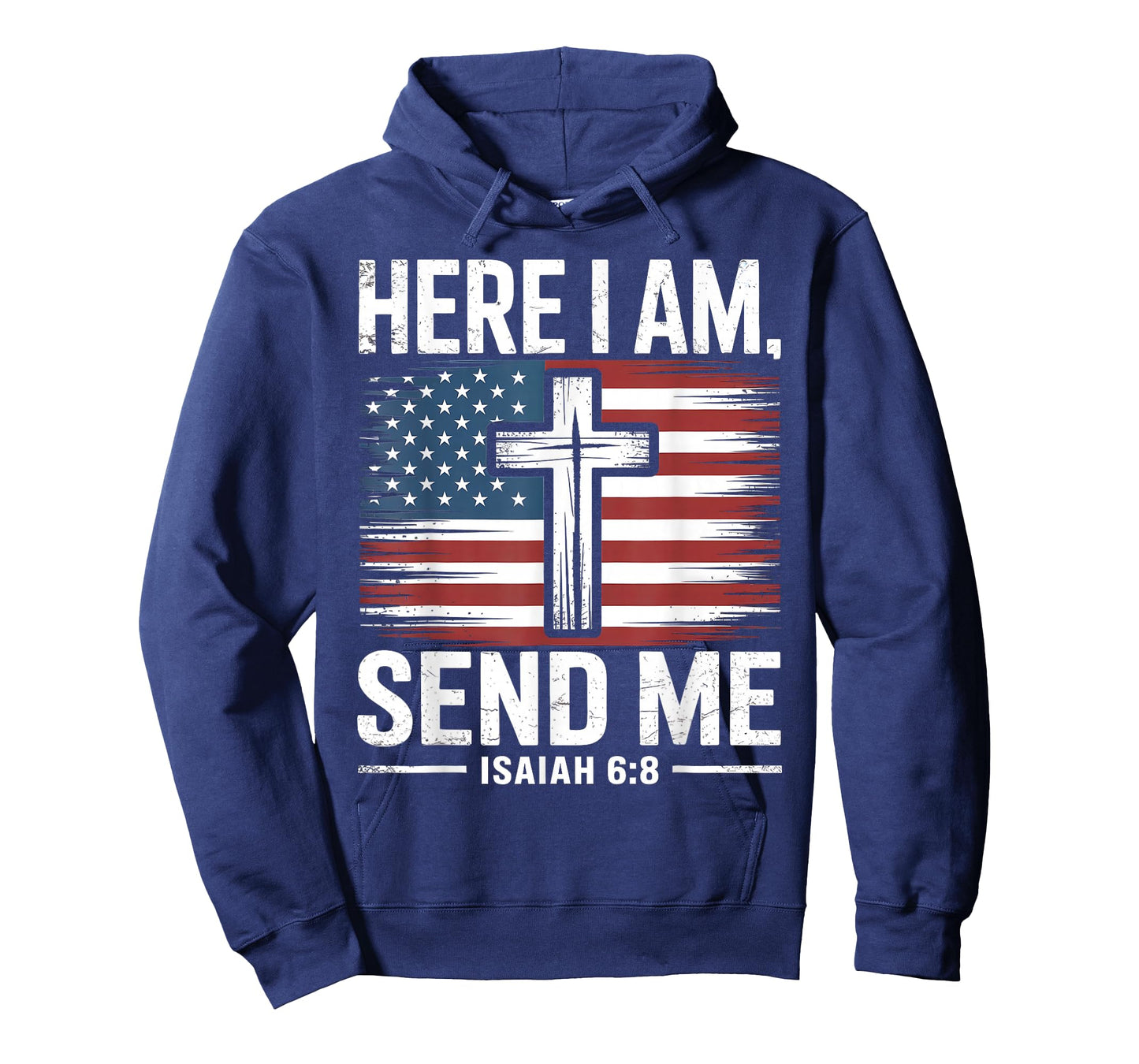 Here I Am Send Me Isaiah 6:8 Christian USA Flag Bible Verse T-Shirt