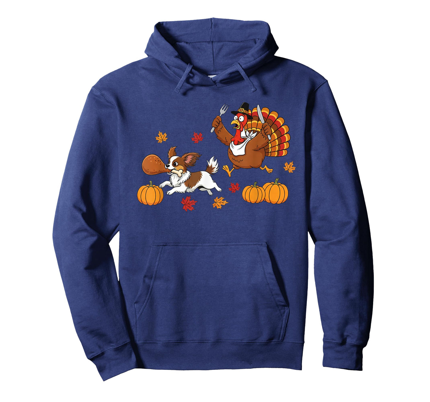 Funny Papillon Turkey Autumn Thanksgiving Womens Mens Kids T-Shirt