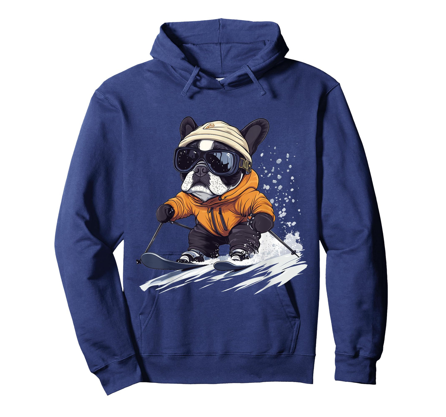 Cool French Bulldog Skiing Winter Funny Snow Dog Sunglasses T-Shirt