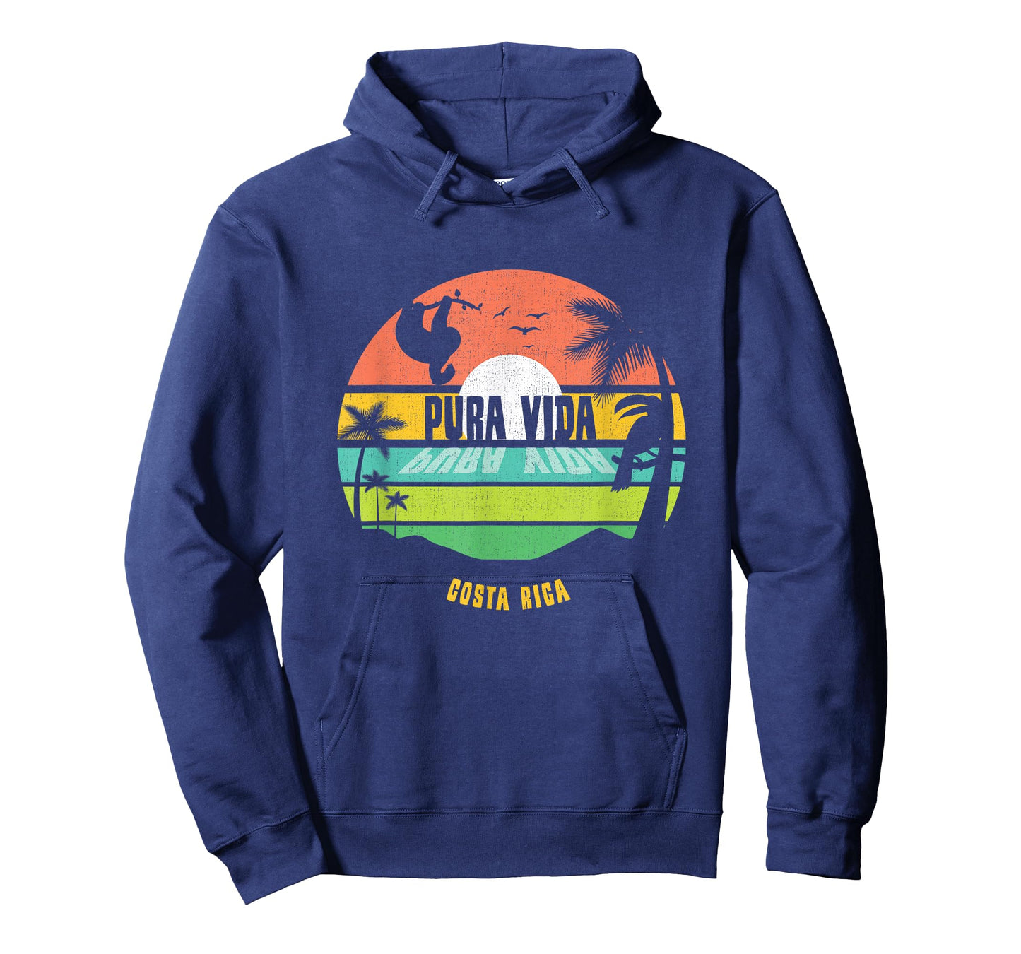 Costa Rica Pura Vida Tropical Sloth & Toucan Sunset Souvenir T-Shirt