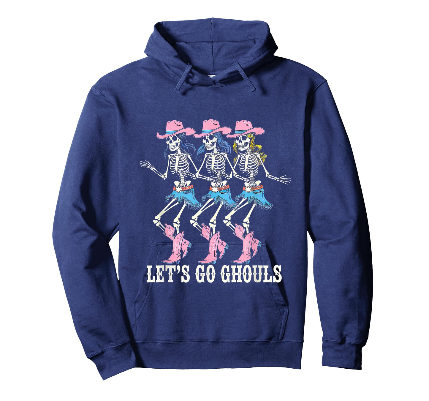 Let's Go Ghouls Cowgirl Skeletons Line Dancing Halloween T-Shirt