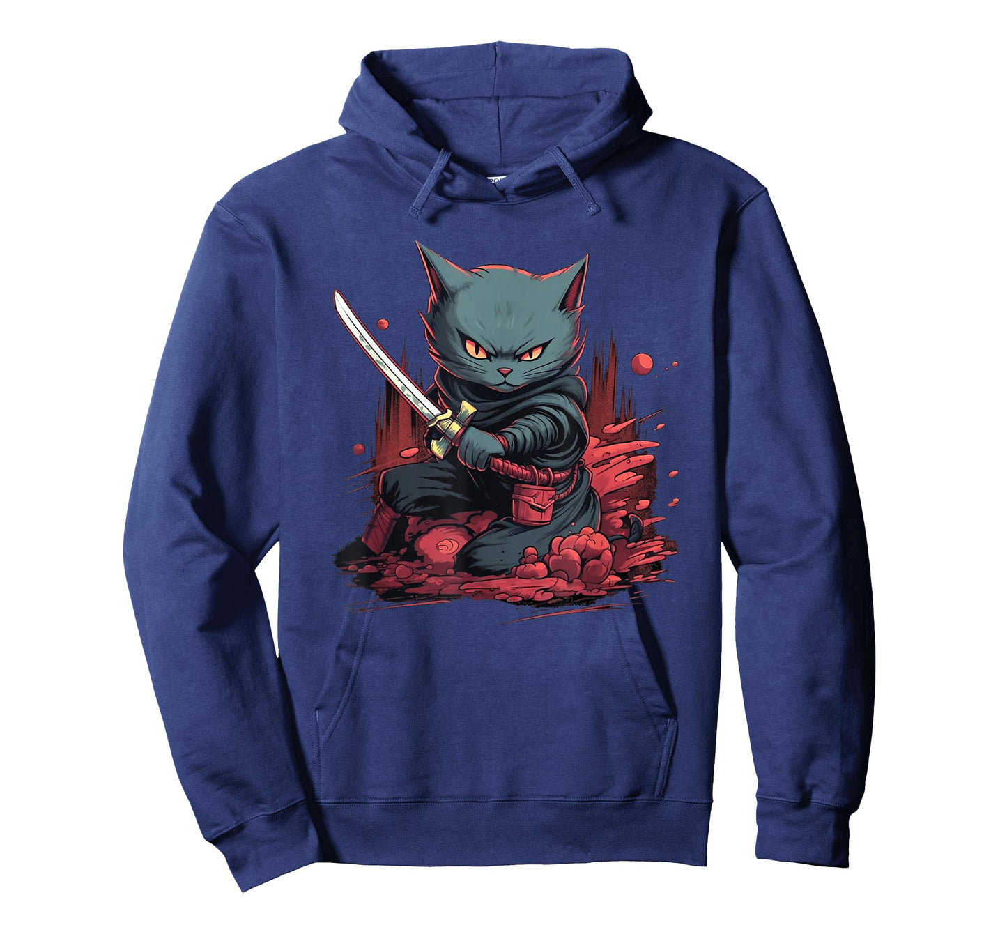 Vintage Japanese Samurai Ninja Cat Tattoo Kawaii T-Shirt
