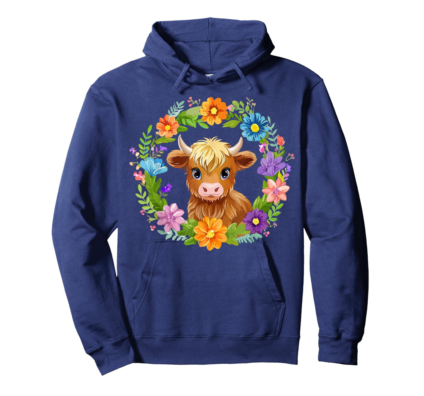 Highland Cow Flowers Wreath Floral Farm Scottish Country T-Shirt