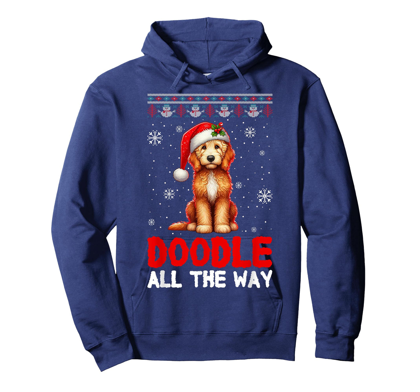 Doodle All The Way Funny Goldendoodle Santa Hat Christmas T-Shirt