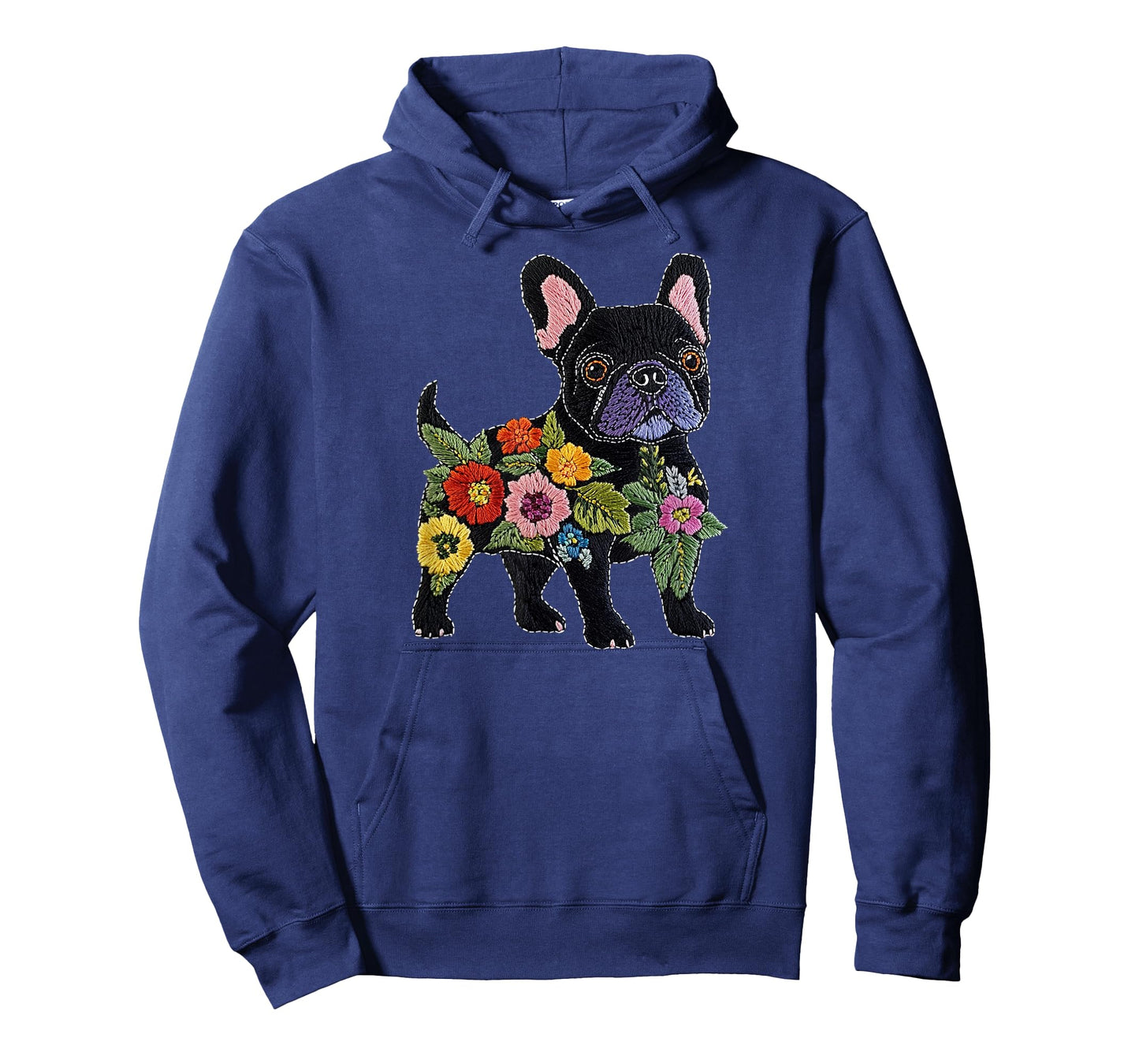 French bulldog Flower Funny Dog Silhouette Floral Women Men T-Shirt