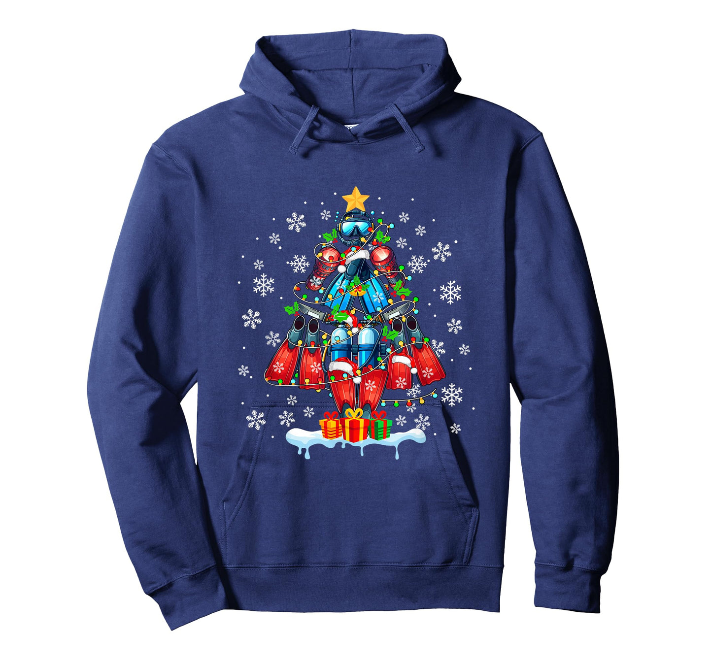Scuba Diving Tools Christmas Tree Santa Colorful Sport Lover T-Shirt