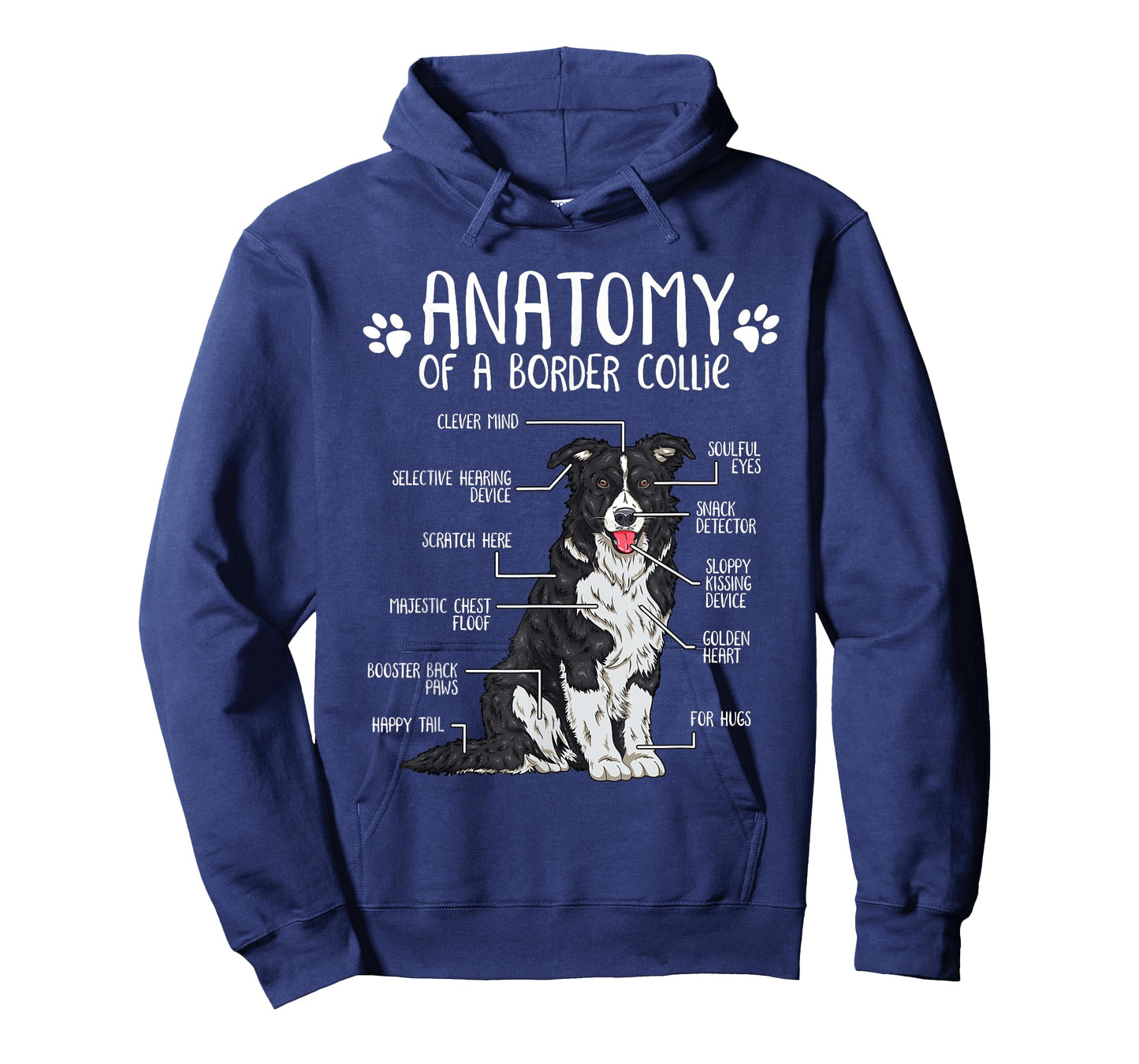 Funny Anatomy Border Collie Dog Lover T-Shirt Small