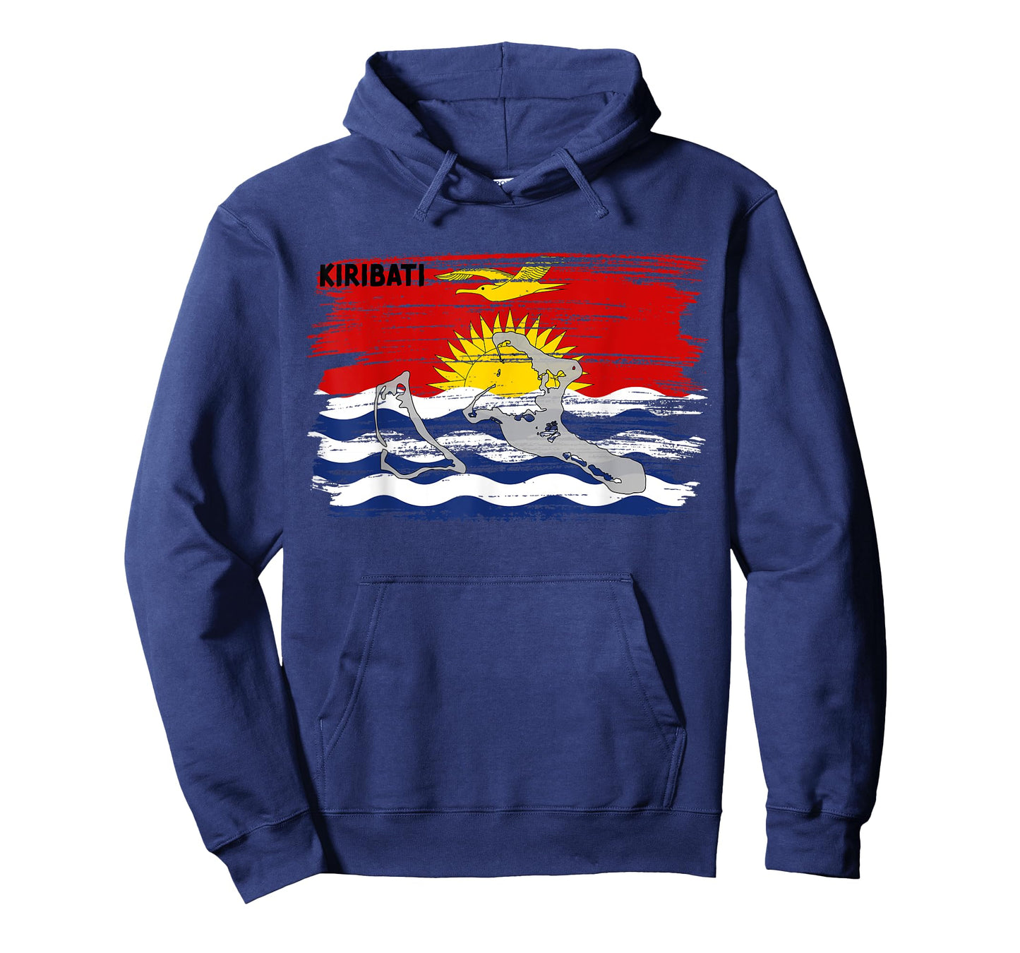 Kiribatian flag drawing with brush, sketch of Kiribati map T-Shirt