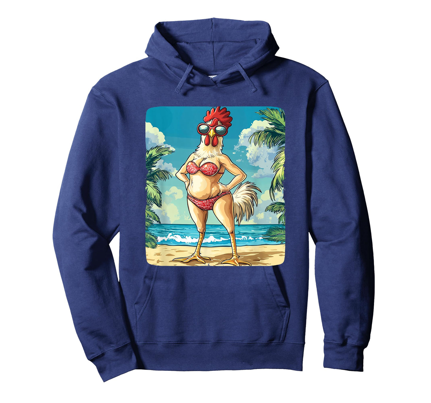 Funny Chicken Woman Costume in Bikini for Beach Lovers T-Shirt