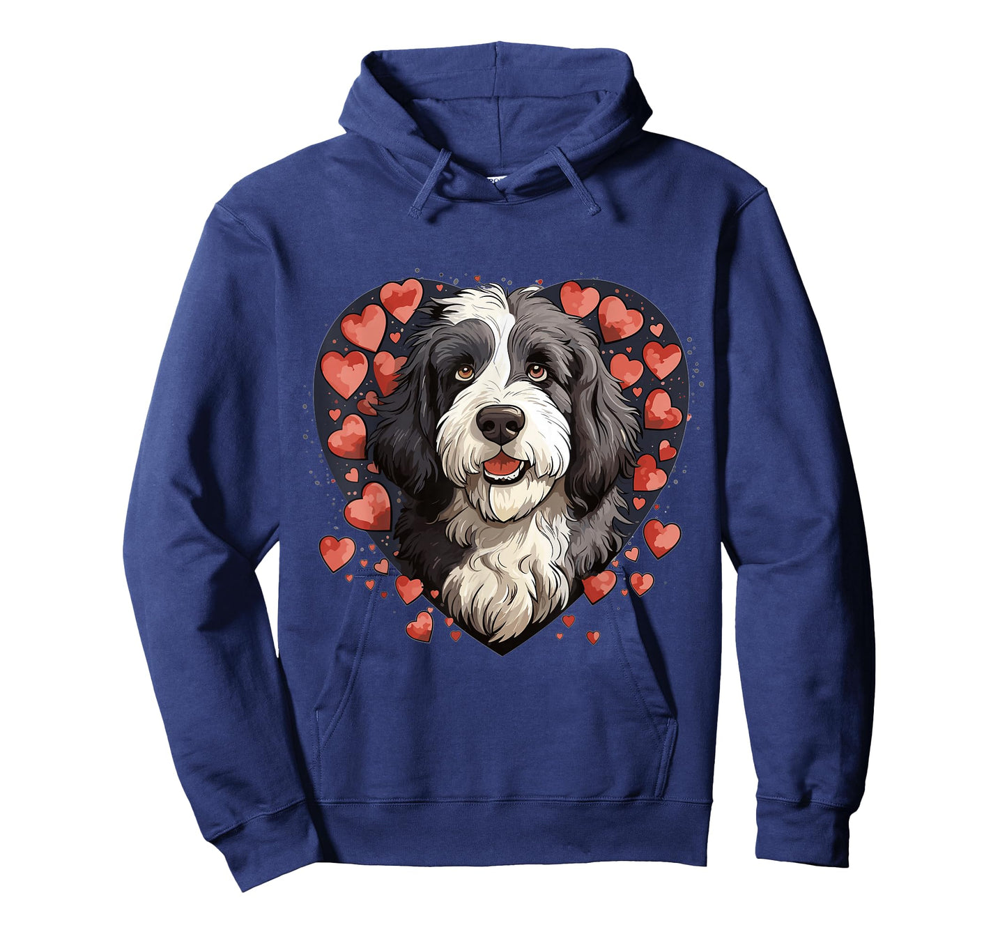 Bernedoodle Dog Breed Pet Cute Graphic with Hearts T-Shirt