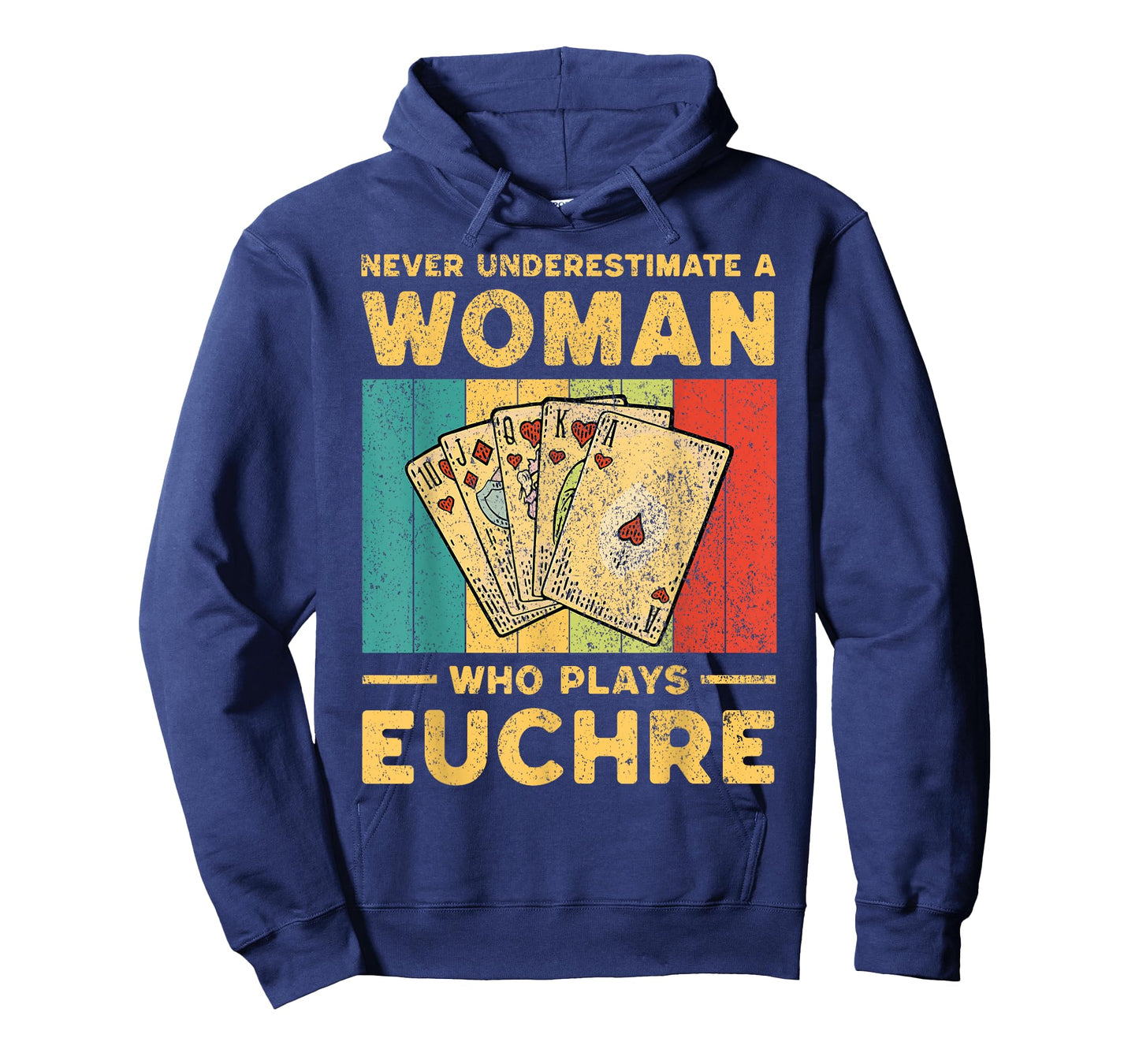 Never Underestimate an Woman Who Plays Euchre Funny Euchre T-Shirt