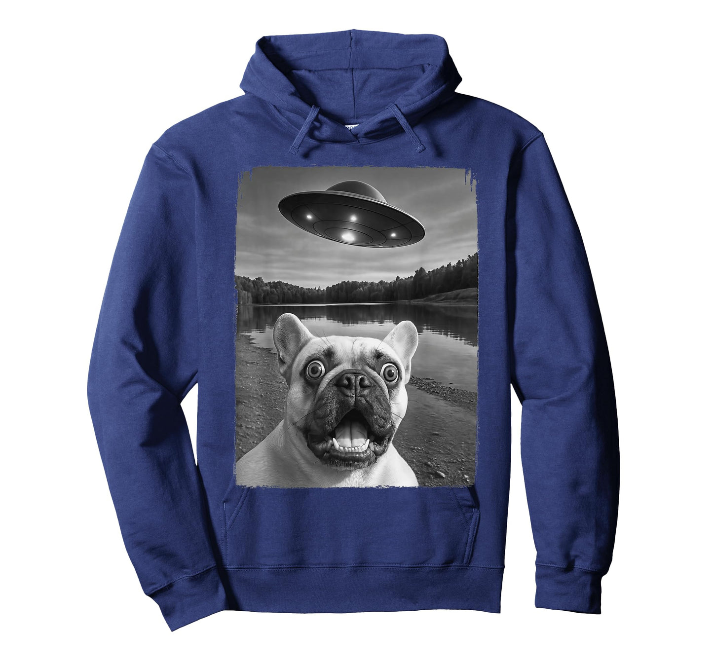 French Dog UFO Selfie Funny Frenchie T-Shirt