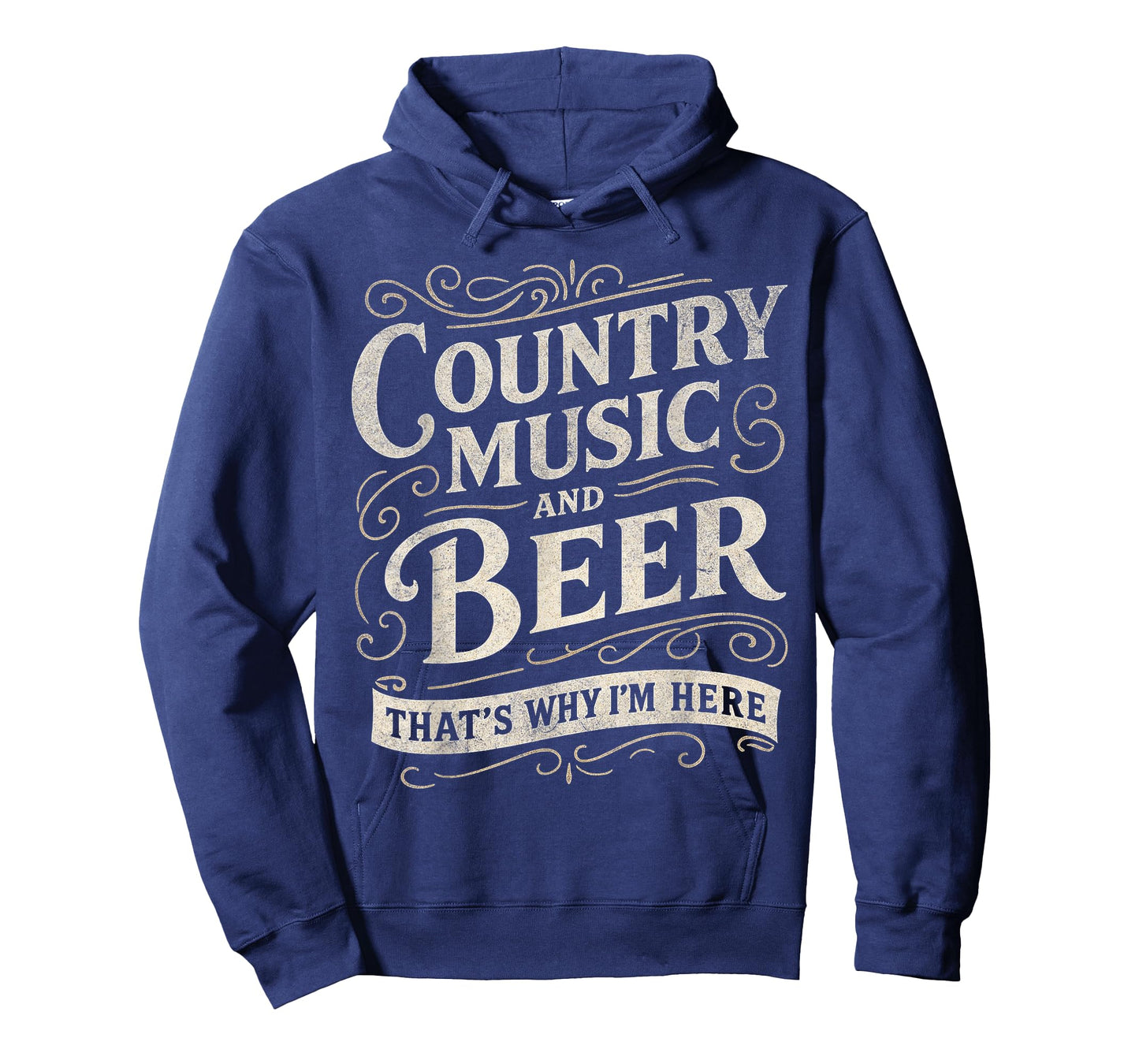 Country Music and Beer That's Why I'm Here Vintage Art T-Shirt