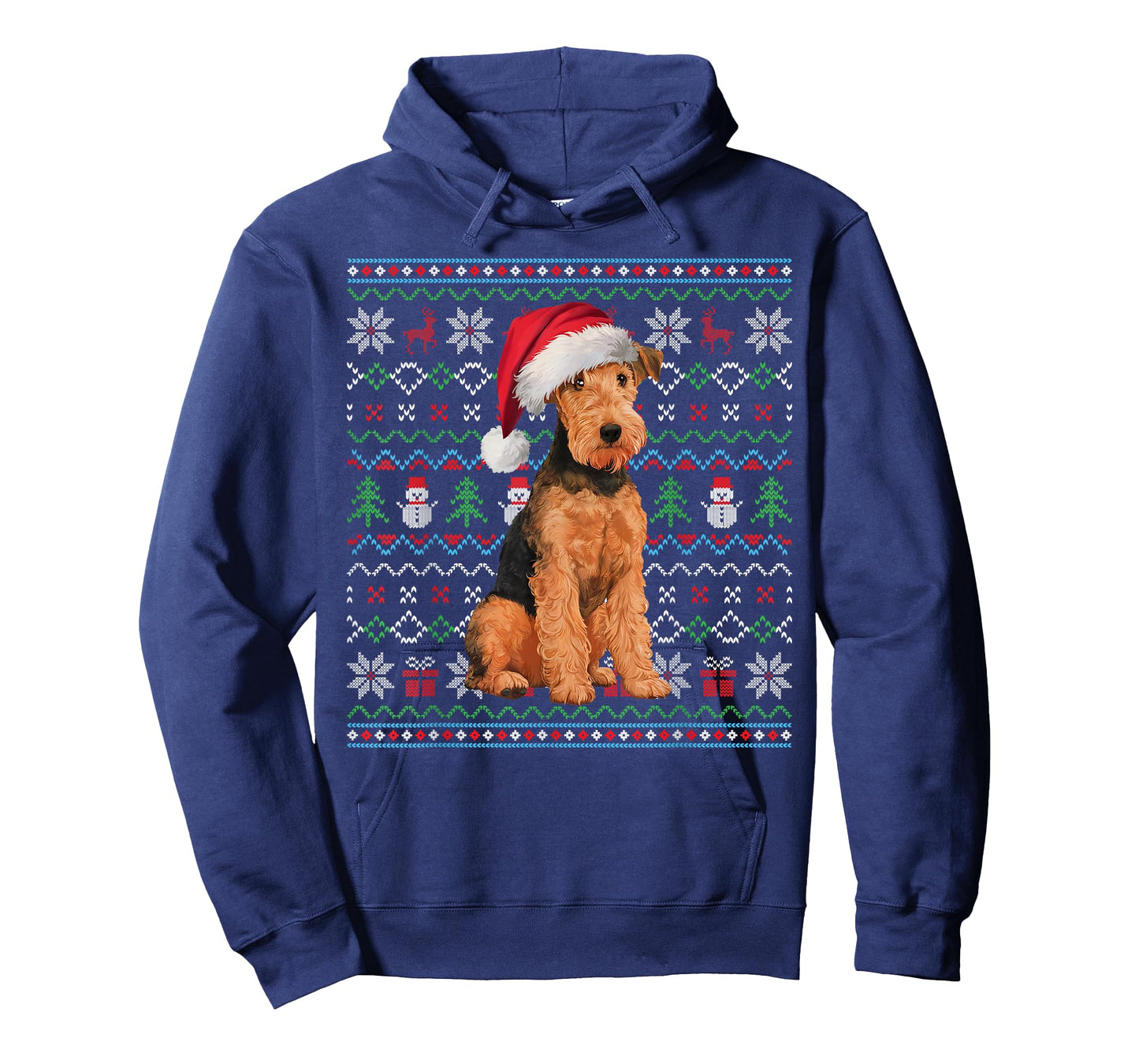 Ugly Airedale Terrier Dog Lovers Xmas Sweater Santa T-Shirt