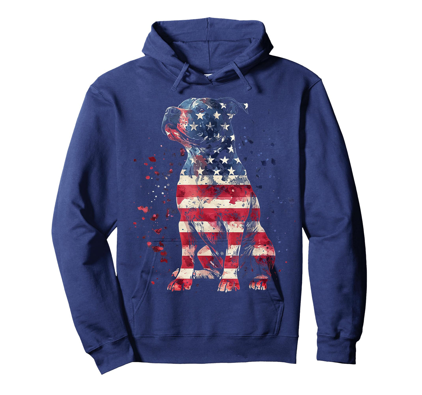 Patriotic Pitbull American Flag 4th of July Dog Pitbull Dad T-Shirt
