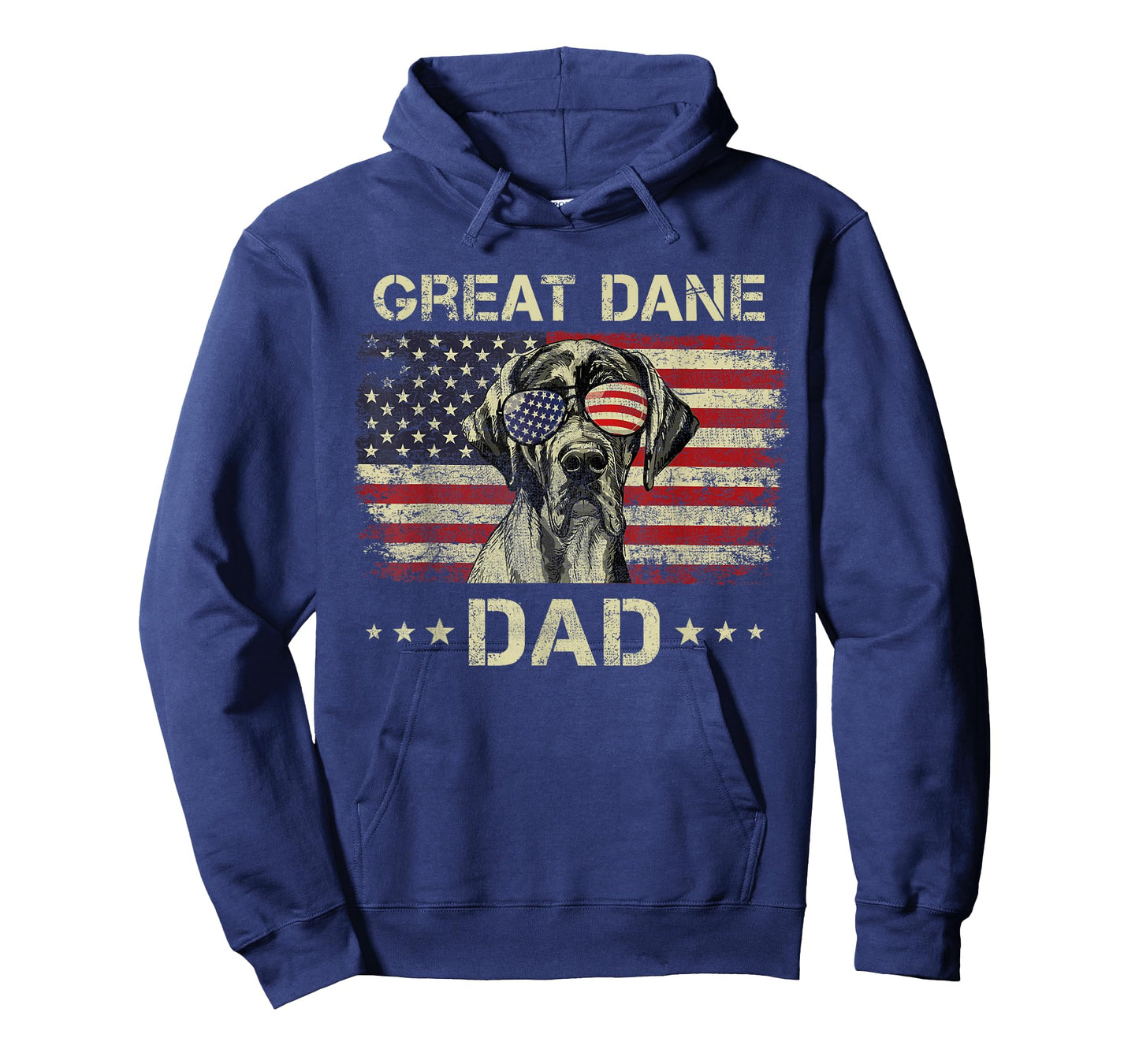 Great Dane Dad Dog Lovers American Flag 4th Of July T-Shirt