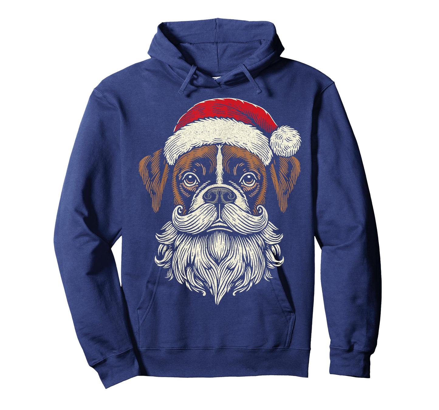 Santa Claus Boxer Dog Christmas Holiday Vintage Artistic T-Shirt