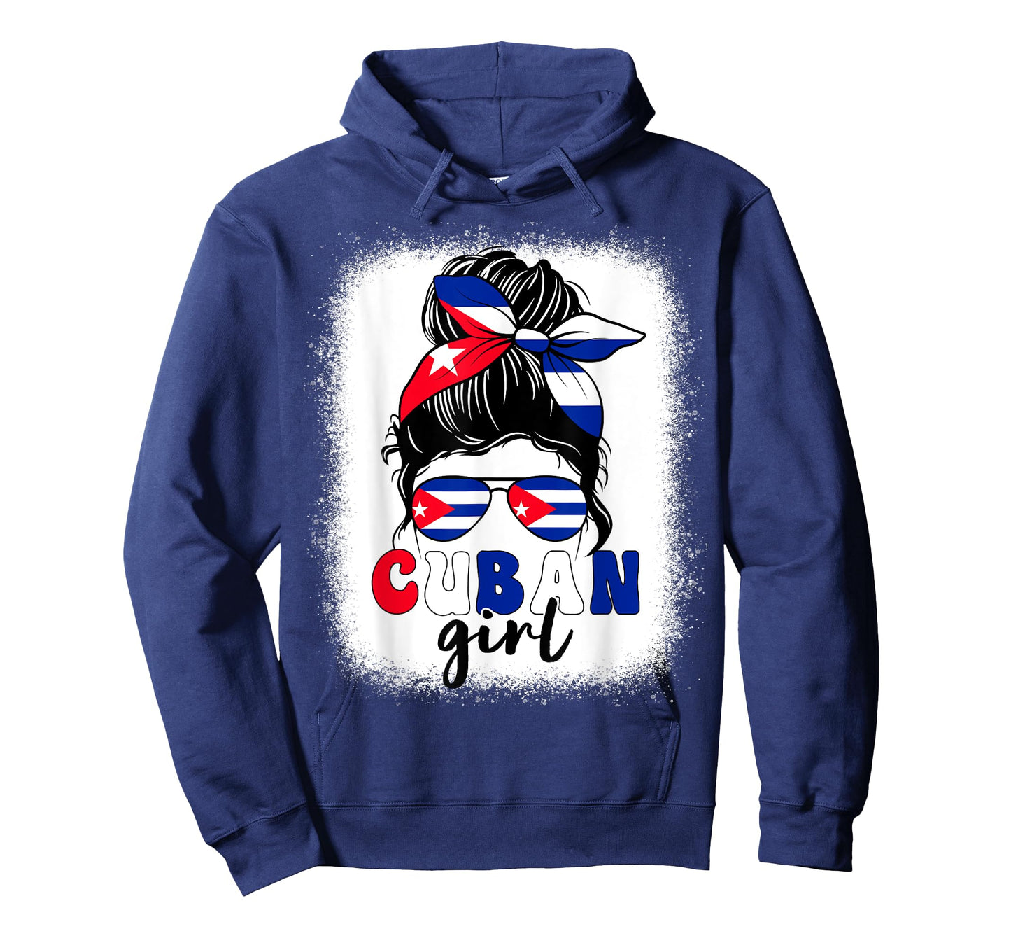 Cuban Girl Messy Bun Cuba Pride Patriotic Womens Kids T-Shirt