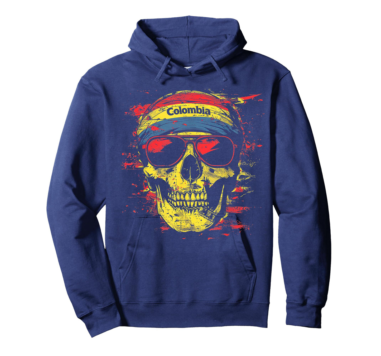 Colombian Colombia Flag - Skull Skeleton Vintage Country T-Shirt